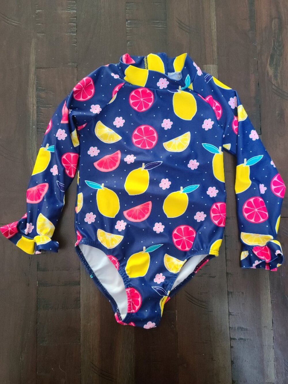Alakuoti Long Sleeve One Piece Ruffle Swimsuit for Toddler